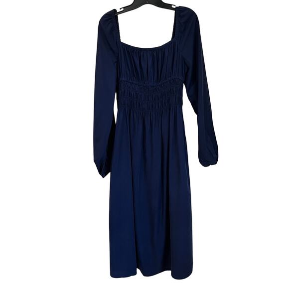 Hill House Home Jasmine Nap Dress Lyocell Smocked Soft Blue Midi Cottagecore M - Picture 2 of 10